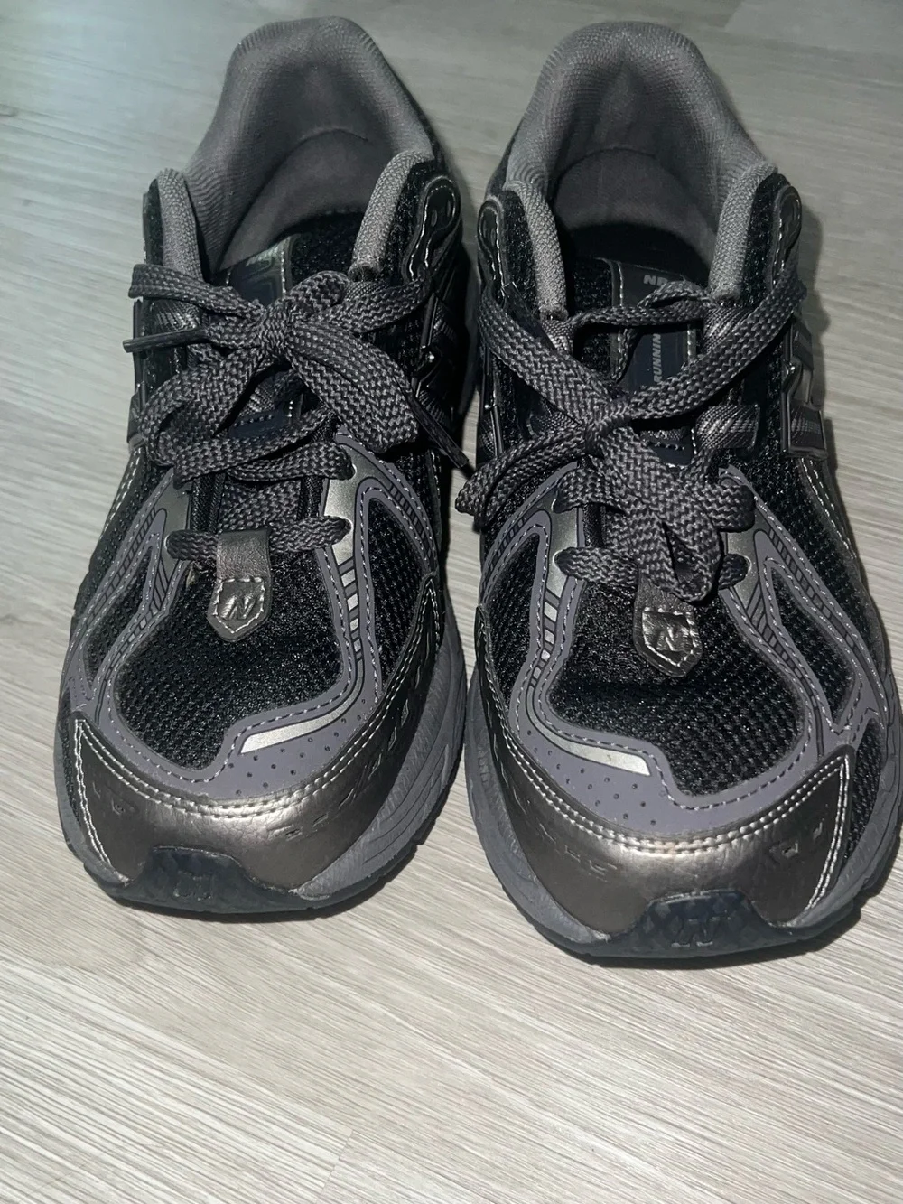New Balance Kids' Black and Gray Lace-Up Sneakers